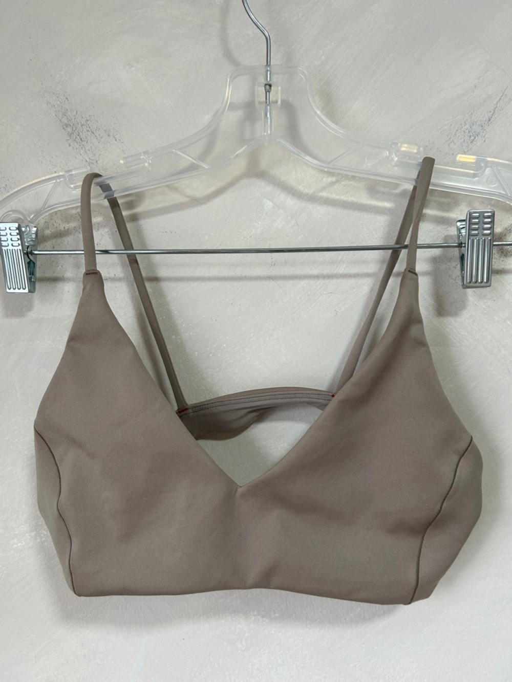 Left On Friday Sunday Top Bikini Taupe size small V front low coverage